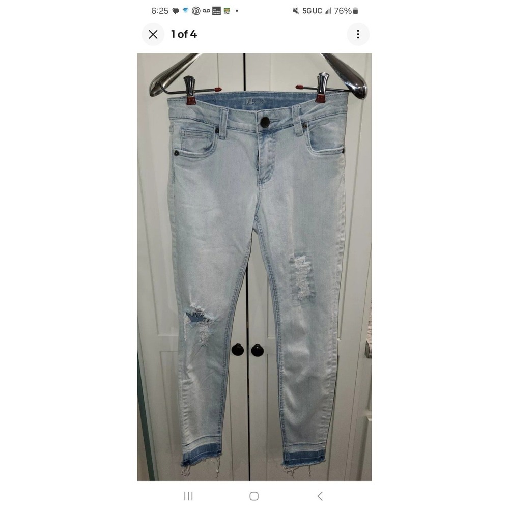 KUT From The Kloth MIA Toothpick Skinny Jeans Womens 2 Petite Distressed Jegging